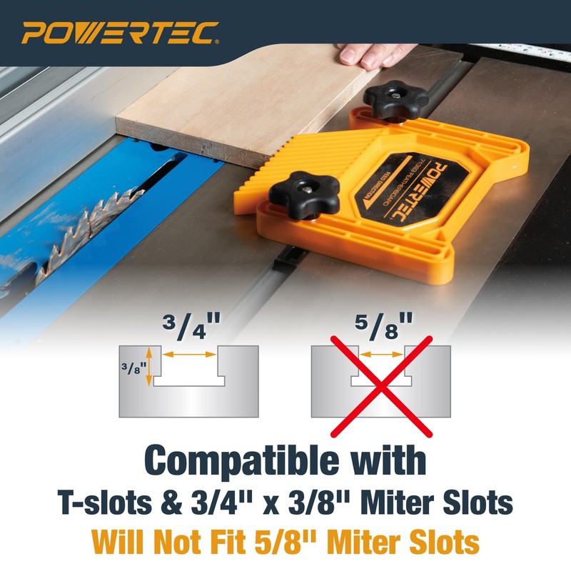 POWERTEC Universal Tandem Featherboards for Table Saw, Router Table, Router