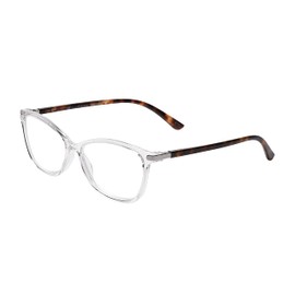 VK Couture Women's VKC Metal Accent Fashion Readers Cat-Eye Reading Glasses, Clear, 1.5