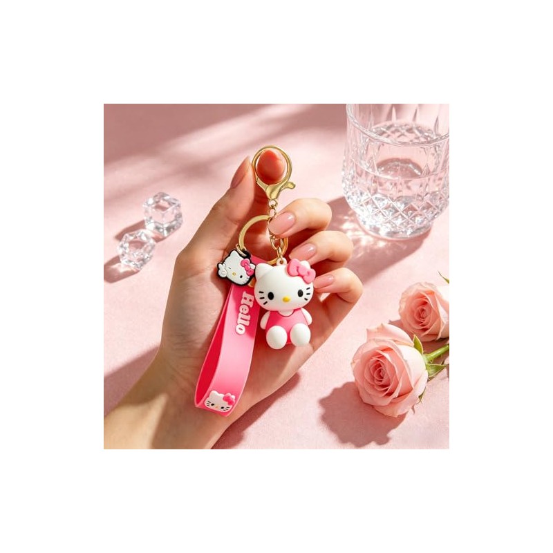 Kawaii Cat Keychain - Cute Cartoon Bag Charm for Women