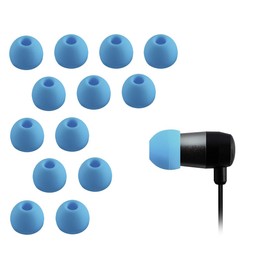 Xcessor 7 Paar (Satz Mit 14 Stück) Silikon-Ersatz-Ohrstöpsel für die Meisten In-Ear-Kopfhörer/Ohrhörer. Große Größe (L). Blau