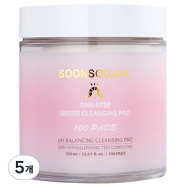 Pure Self One Step Water Cleansing Pads 370ml, 100 sheets, 5 pieces / 순수자아 원스텝 워터 클렌징 패드 370ml, 100매입, 5개