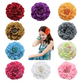 BONAMART ® 2pcs Adult Women Baby Girls Toddler Princess Hair Clips Barrettes Hairclips Accessories Peony Red