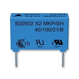 EPCOS Class X2 Capacitor, 1UF, 305V AC, Film Capacitors, Noise Cancelling/Safety, 5 x Quantity - B32923C3105M