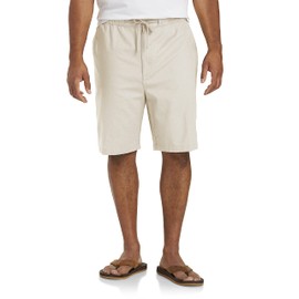 Oak Hill by DXL Men's Big and Tall Linen-Blend Drawstring Shorts Natural 1XL