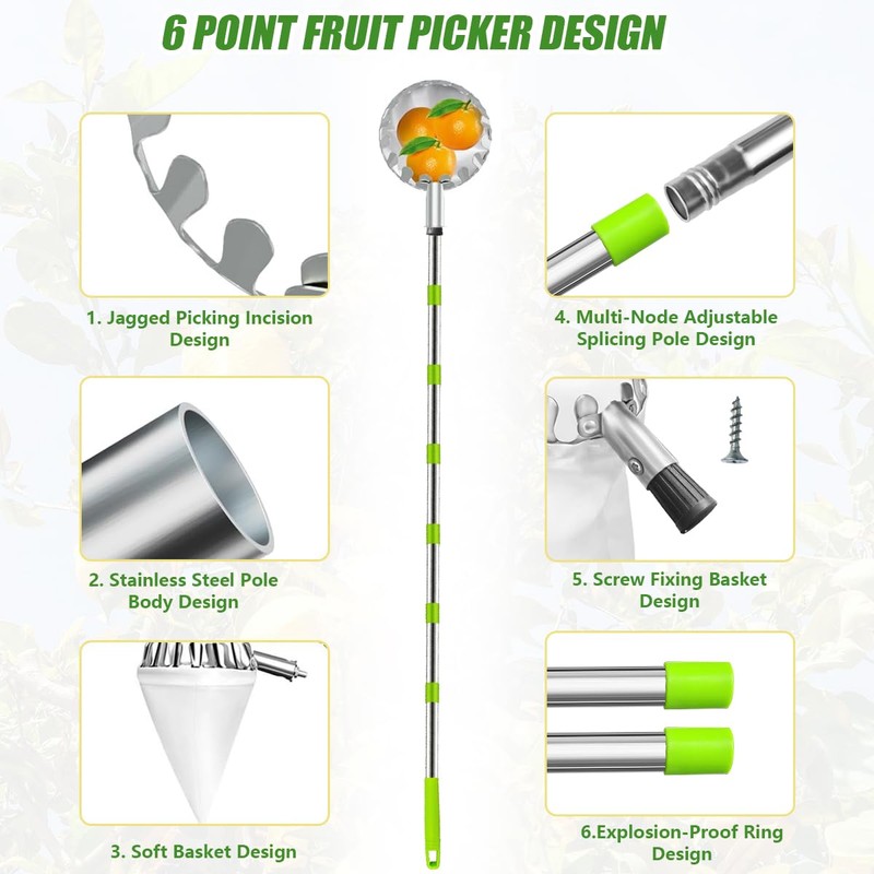 Fruit Picker and Gardening Harvest Storage Apron Set - 2.8m/9.2ft