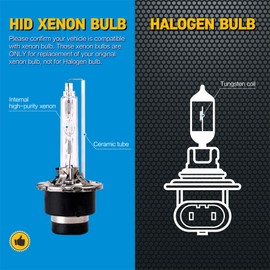 wideep D4S Xenon HID Headlight Bulbs, 35W 42V 6000K White Lighting, Car Headlight Lamp Replacement Bulbs for High Low Beam, 2 Pcs