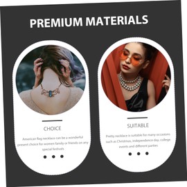 FRCOLOR American Flag Cross Pendant Necklace Patriotic Decorative Jewelry for Independence Day Events Durable Material Eye Catching Fashion Accessory