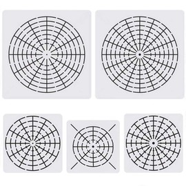 5-Piece Mandala Dot Painting Tool Set - Reusable Stencils with 8/12/16 Segments for DIY Art Projects