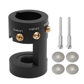 Vkinman Tungsten Electrode Sharpener Grinder Head ALUMINUM TIG Welding Tool Tungsten Sharpener with Angles Offsets&14 Holes, 5 Double Diamond Wheels 25mm, 2 Connecting Rods&Little Bone