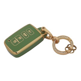 for Toyota Key Fob Cover with Keychain Soft TPU Full Protection Car Key Case Cover Compatible with Toyota Avalon Camry Corolla RAV4 Sequoia Highlander (Green)