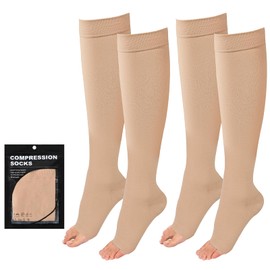 Evolyline 2 Pairs of Medical Compression Stockings for Men and Women, 20-30 mmhg, Class 2, Compression Socks, Thrombosis Stockings, Women's Flight, Support Stockings, Women's Support Tights for