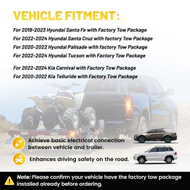 Oyviny 4 Way Trailer Wiring Harness 56420 Fits for Hyundai 2019-2023 Santa Fe, 2022-2024 Santa Cruz, 2020-2022 Palisade, for Kia 2020-2022 Telluride, 2022-2024 Carnival, Factory Tow Package Required