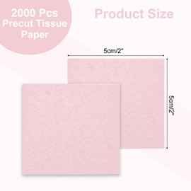 Rebower 2000 Pcs 2 Inch Tissue Paper Squares, Light Pink Tissue Squares Table Confetti Colorful Tissue Paper Bulk, [for DIY Projects, Art Supplies, Scrapbooking,Valentine's Day]