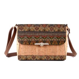 Tuokrisa Natural cork zipper Secret key Double latch adjustable shoulder bag purse tote crossbody