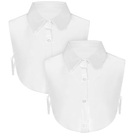 2 Pcs Fake Collar White Collared Shirt Women Detachable Dickey Collar Faux Collar Shirt for Women Fake White Collar Half Shirt Blouse False Collar Top for Women Girls