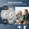 Hearkent Atomic Talking Watch for Visually impaired,Quartz Wrist Watch Leather