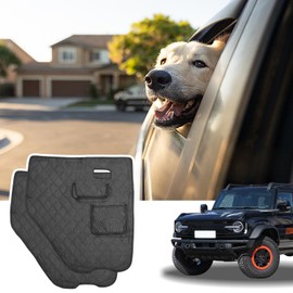 VKGUG 2PCS Dog Car Door Protector with Mesh Pocket Compatible with Ford Bronco 2021-2025 Vehicle Door Covers from Dog Scratching, Repels Water & Dirt Side Machine Washable Side Pet Shield Panel Black