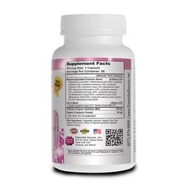 Essential Source Triactive Biotics for Women - Probiotics for Women with 18 Strains, Organic VitaFiber Prebiotic & Cranberry to Digestive Support, Immune Defense, Urinary, Vaginal Health - 90 Capsules