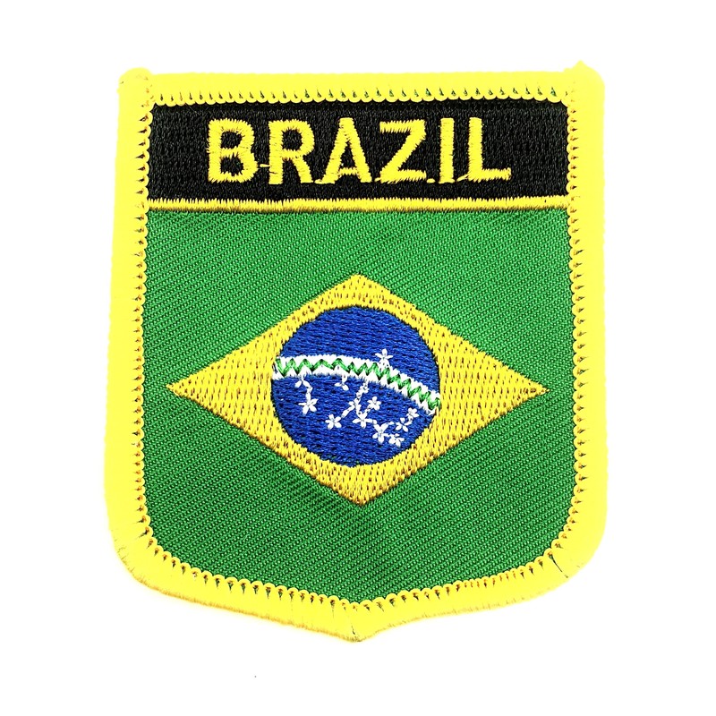 Brazil South America Flag Saltire Iron On Embroidered Sew On