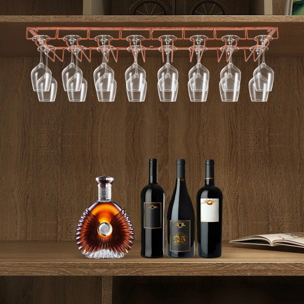 TBvechi Bronze Metal Wine Glass Holder 8 Row Stemware Hanger