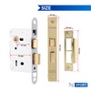 XFORT® 3 Lever Polished Brass Mortice Sashlock 75mm, Door Lock