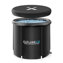 Explore Ice Bath Pro Max Extra Large Athlete Cold Plunge Bath Tub - Color: Black/Black