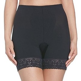 Playtex Women's Believe It's a Girdle Medium Long Leg Panty Thigh Slimmer, Black, XXXX-Large