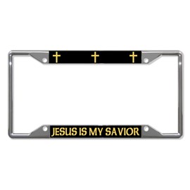 Fastasticdeals Jesus is My Savior Religious Christ License Plate Frame Tag Holder Cover