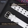 WERFORU Double Grommet PU Leather Belt, Punk Belt for Women