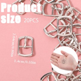 QfwdfcTrenz Metal Single Prong Pin Shoes Buckles, 20pcs Shoes Buckles Metal Single Prong Pin Adjustable Slide Buckle Multi-Purpose Roller Buckle for Bag Leather Belt Backpack Replacement