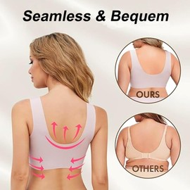 Finabol Women's Bra Without Underwire Seamless Soft Bralette Bra Sports Bra Large Breasts Strong Hold Comfortable Push Up Bra Classic Women's Bra, black, XL