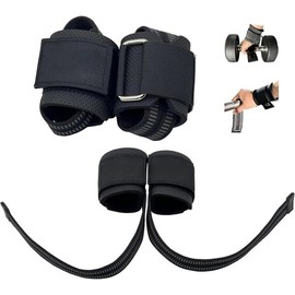 Lifting-Straps - Neoprene Padded Wrist-Wraps with Nylon Dura Grip Gym-Straps for Weightlifting, Powerlifting, Deadlift & Strength Training - Color: Black w/Square Buckle