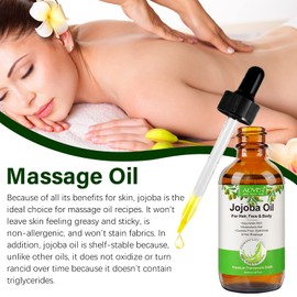 Valleylux Organic Jojoba Oil 60ml, 100% Pure & Natural Jojoba Oil for Hair, Face, Body & Nails, Moisturize Skin & Helps Fight Acne, Jojoba Oil Organic Cold Pressed Unrefined.(1Pack-2.02fl.oz)