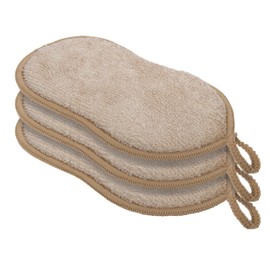 OGGI Bambou Odor-Free Kitchen Sponges - Natural Kitchen Sponges for Dishes, 91% Bamboo-Derived Rayon Cellulose Fiber, Reusable, Absorbent, Hygienic, Durable, Non-Scratch, Washable - 3 pcs, 7x4