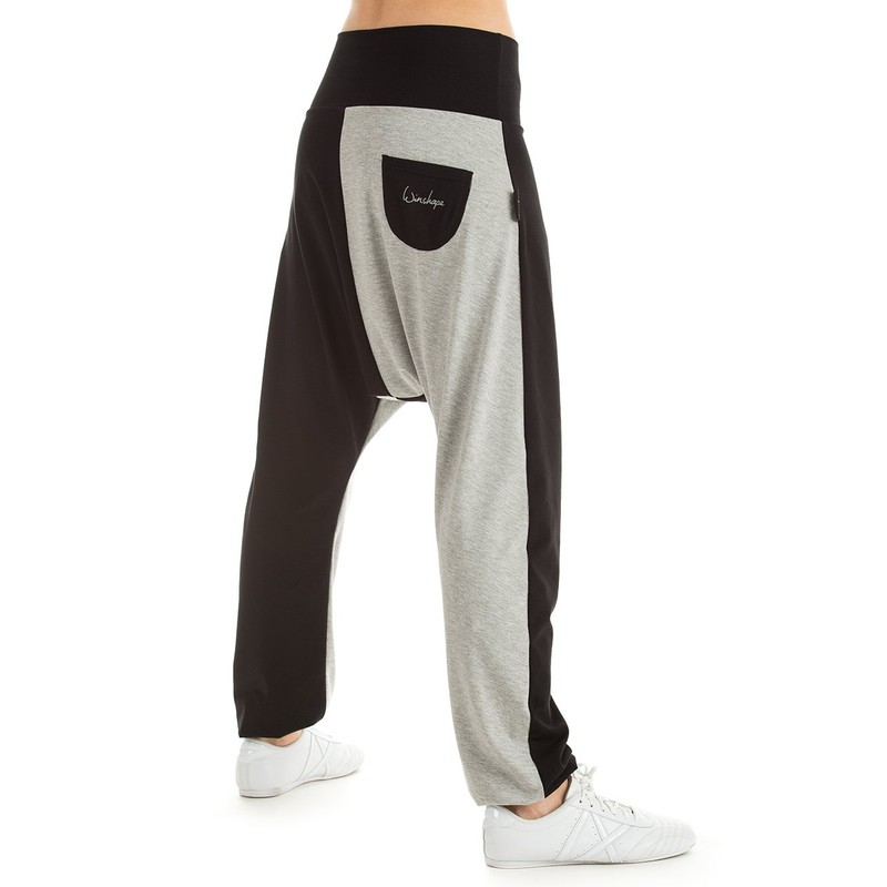Winshape – Pantaloni da Allenamento da Donna, Donna, Schwarz/Grey Melange,