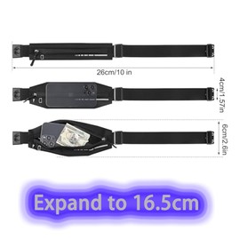 Slim Running Belt Fanny Pack, Adjustable Reflective Phone Holder Runners Waist Pouch Belt for Workout, Money Belt Running Gift Gear Accessories