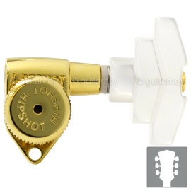 Hipshot NEW Hipshot Grip-Lock Open-Gear w/ White Pearl IMPERIAL Buttons 3x3 - GOLD