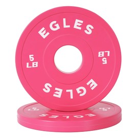 EGLES Change Plates Pair 5LB Pink- Rubber-Coated Weight Plates in Pairs, Olympic Bumper Plates, Color-Coded, Colorful, Fit 2-Inch Barbells Strength Training Weight Plates Gym & Fitness