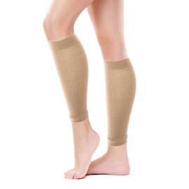 ふくらはぎサポーター 着圧サポーター 【理学療法士監修】（1足2枚組） 男女兼用 フリーサイズ 「CorrecTree」 (ベージュA)
