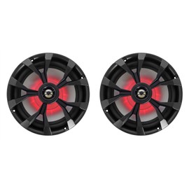 Rockville (4) Rockville RKL80MB 8" 900 Watt Black 2-Way Marine Boat Speakers w/LED's