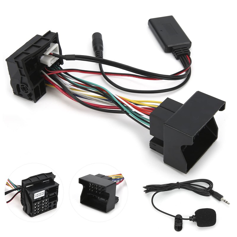 Qiilu 12 Pin 12V Bluetooth Aux Input Cable Aux In