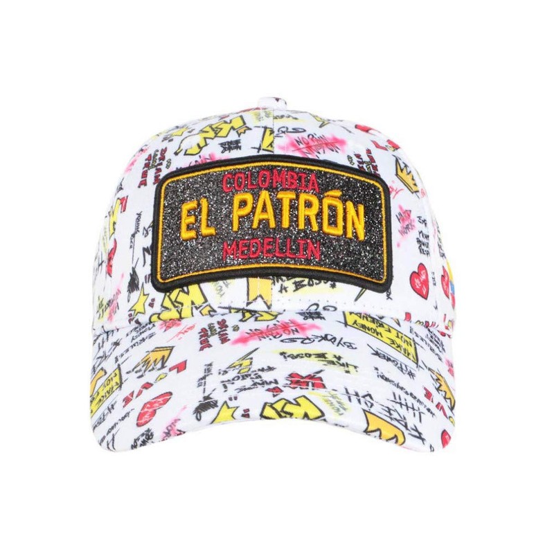 El Patron White and Orange Rhinestone Street Wear Colombia Medellin