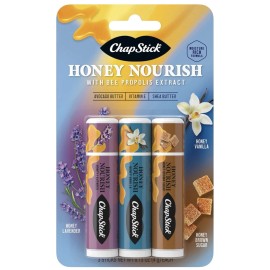 ChapStick Lip Balm Honey Nourish, Moisturizing Fomula with Shea Butter 3ct New