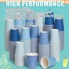300 Pack 8 oz Blue Disposable Paper Cups, 4 Gradient