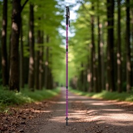 One Trekking 3-stage adjustable hiking stick trekking pole 135cm Purple