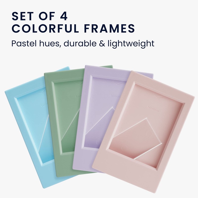 kwmobile Mini Picture Frame Set in Pink/Violet/Light Blue/Light Green -