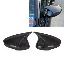 Door Side Mirror Cover， Exterior Rearview Mirror Guard Cover Compatible with Honda Civic Accessories 2022 2023 2024 Glossy Black Carbon fibre pattern