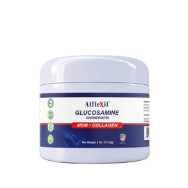 ALFA VITAMINS Alflexil Glucosamine Plus Chondroitin Cream with MSM & Collagen, Supports Healthy Joints, Joint & Muscle Pain Relief, Improves Mobility, Fast Absorption, and Moisturizes Skin, 4 Oz.