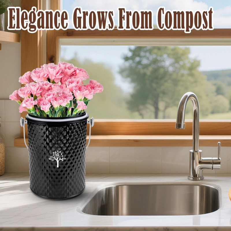 ARC Countertop Compost Bin Kitchen,Odor Resistant Indoor Compost Bin with