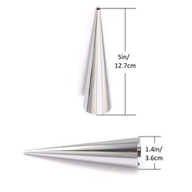 Joyeee 20Pcs Large Conical Cream Horn Molds, Stainless Steel, 5-inch